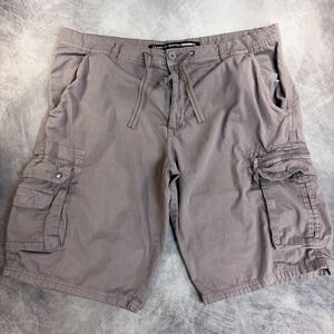 Y2K Buffalo i-Jeans Cargo Shorts Mens 40 Grey Mauve Cotton Utility Pockets